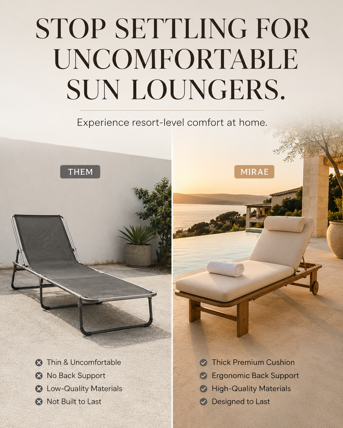 Mirae Riviera – Premium Acacia Sun Lounger - Image 2